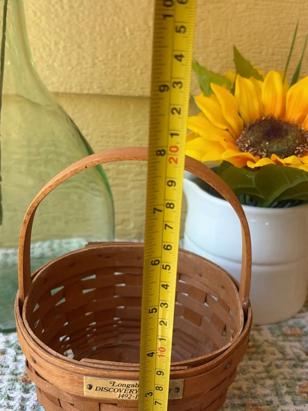 Longaberger Brown Woven Discovery Basket with Handle